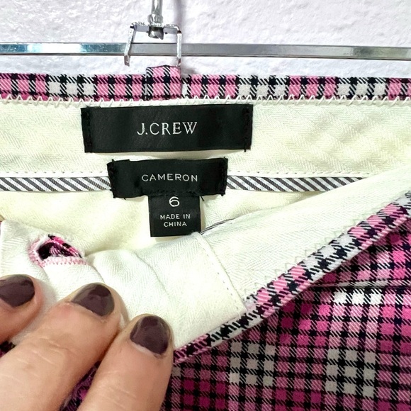 J. Crew Cameron slim crop pant in pink plaid 6 - Picture 3 of 9